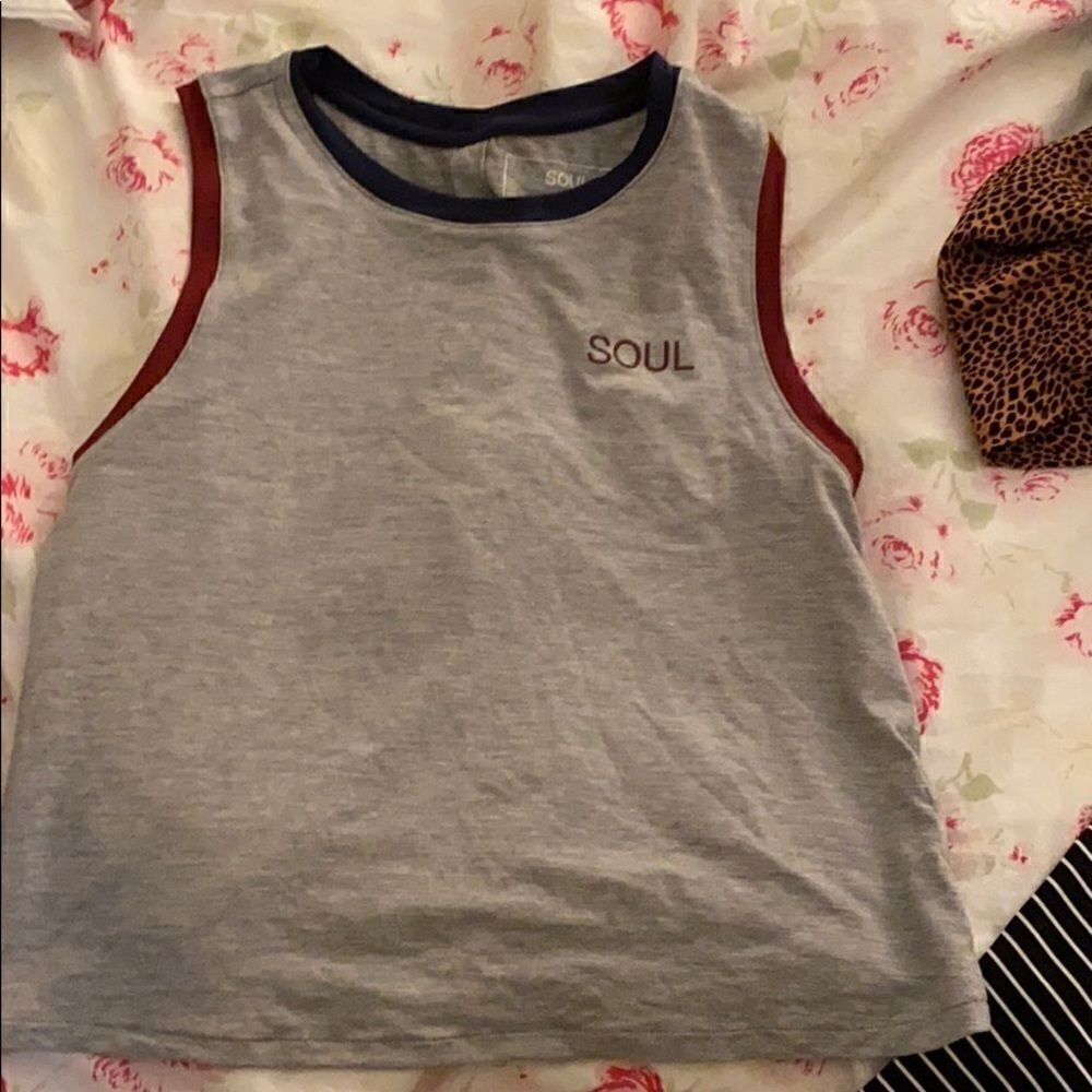 Soul cycle split back cropped tank